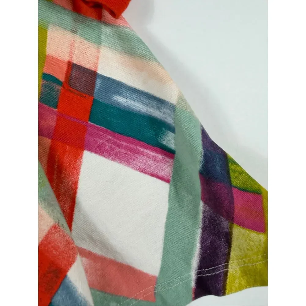 Tea Collection Long Sleeve Skirted Twirl Dress Geometric Print Size 5